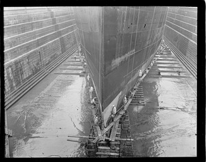 Painting monster hull of SS George Washington new drydock - South Boston