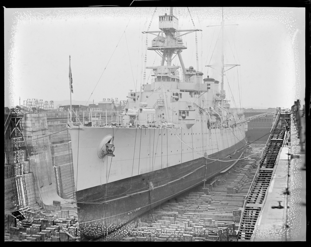 USS Trenton in dry dock at Charlestown Navy Yard