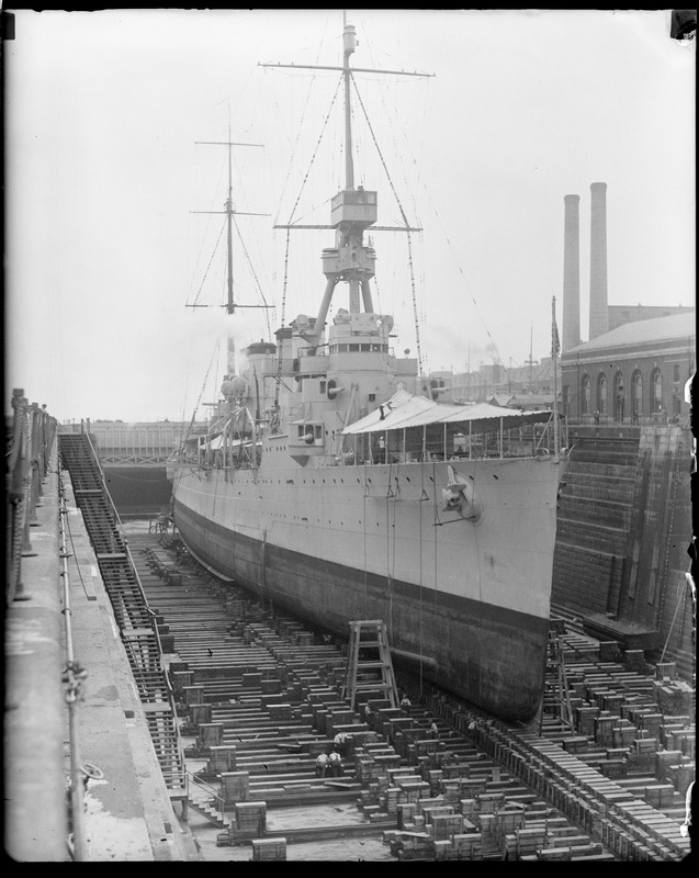 USS Raleigh in South Boston drydock