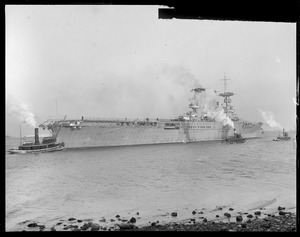 USS Lexington sailing from Boston for Pacific coast