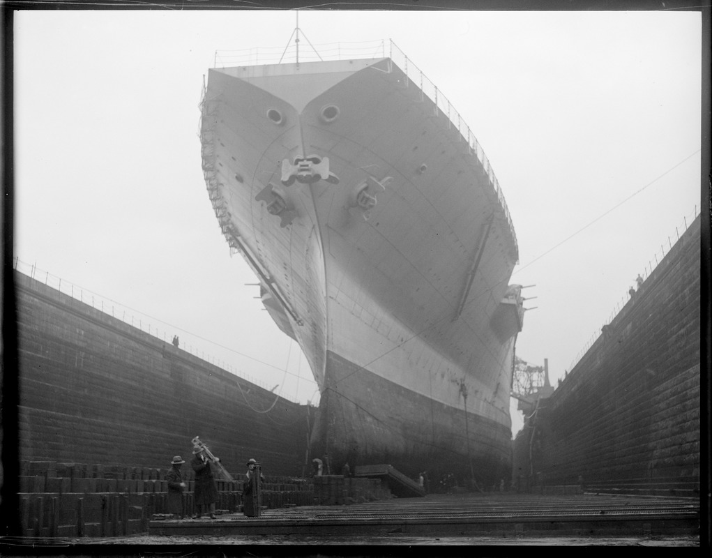 USS Lexington in South Boston drydock - Digital Commonwealth