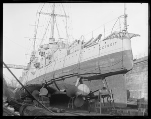 USS Detroit in Navy Yard drydock