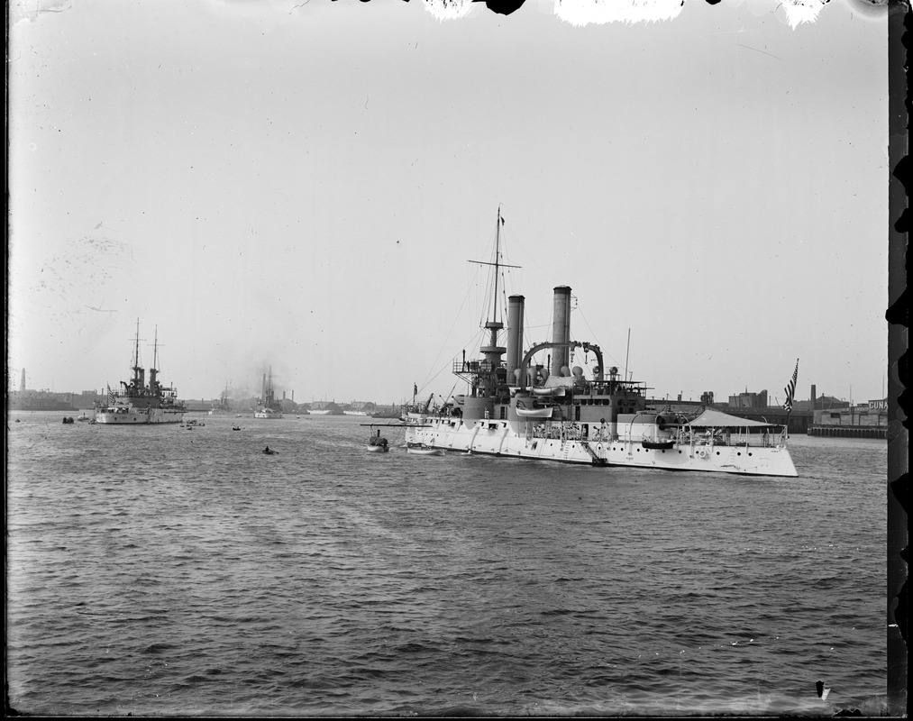 US Navy ships in Boston Harbor during Spanish-American War. "Iowa''.