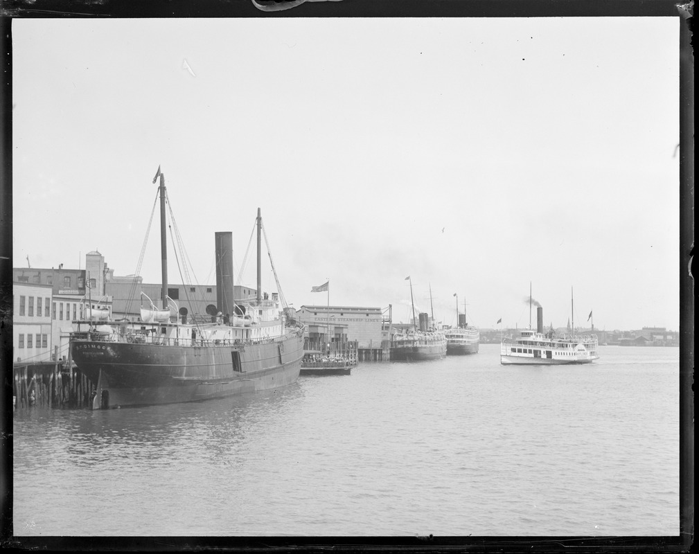 Eastern steamship lines terminal from Northern Ave. Bridge showing