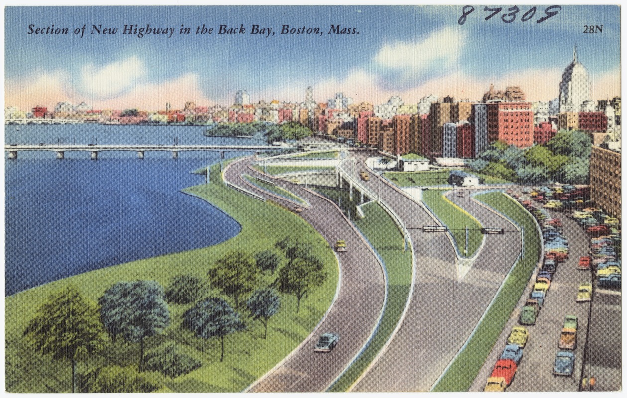 Section of new highway in the Back Bay, Boston, Mass.