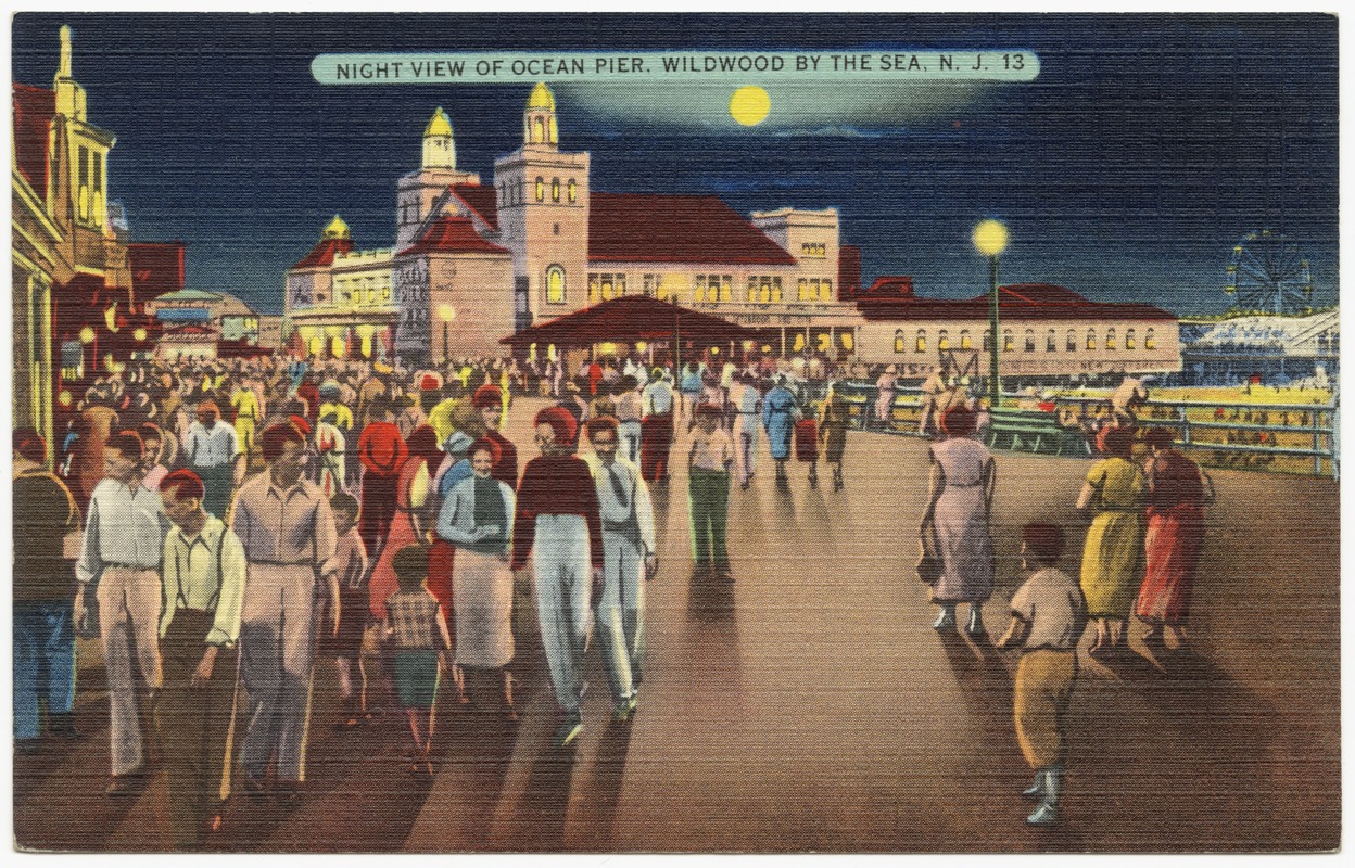 Night view of ocean pier, Wildwood by the Sea, N. J.