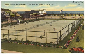 Tennis courts and boardwalk at Fox Park, Wildwood by the Sea, N. J.