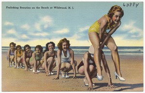 Frolicking beauties on the beach at Wildwood, N. J.