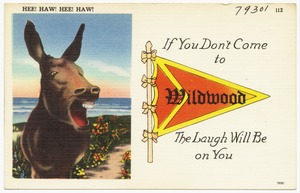 Hee! Haw! Hee! Haw! If you don't come to Wildwood the laugh will be on you