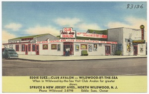 Eddie Suez -- Club Avalon -- Wildwood-by-the-Sea, Spruce & New Jersey Aves., North Wildwood, N. J.