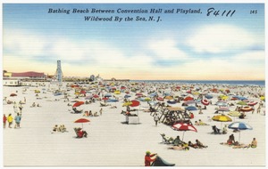 Bathing beach between convention hall and Playland, Wildwood by the Sea, N. J.