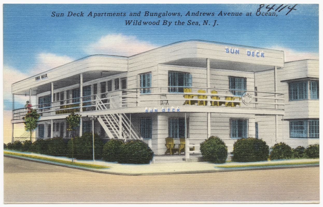 Sun Deck Apartments and Bungalows, Andrew Avenue at ocean, Wildwood by