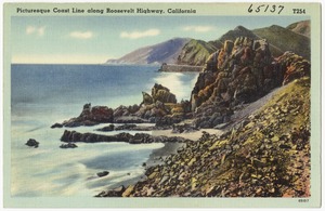 Picturesque coast line along Roosevelt Highway, California