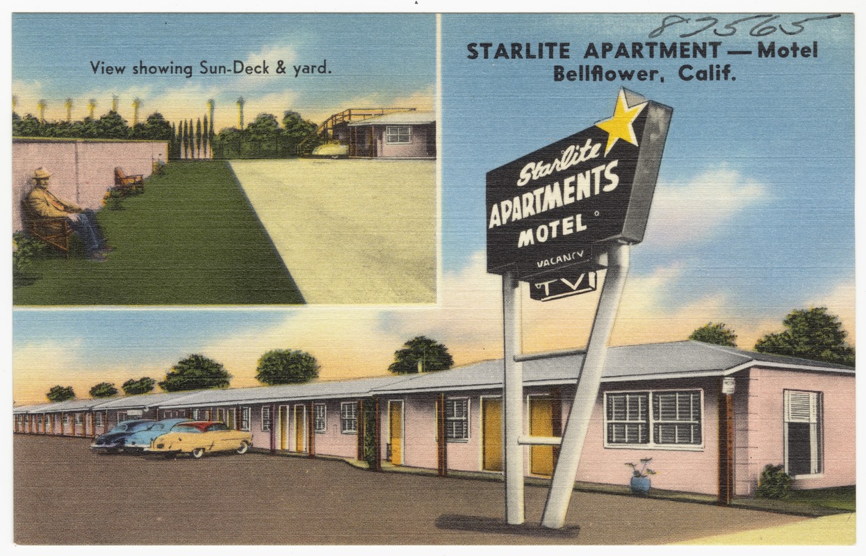 Starlite Apartment Motel, Bellflower. Calif. Digital Commonwealth