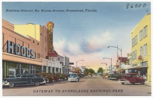 Business district, No. Krome Avenue, Homestead, Florida