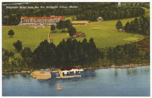 Belgrade Hotel from the air, Belgrade lakes, Maine