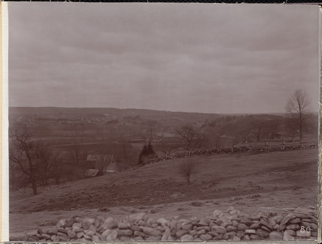 Wachusett Reservoir, Clarendon Mills, west from French Hill, West Boylston, Mass., Apr. 6, 1896