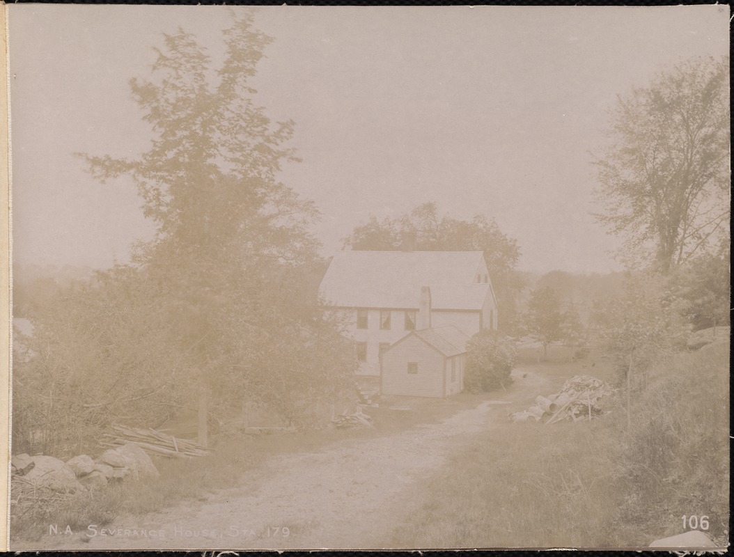 Wachusett Aqueduct, Nathan and Elizabeth S. Severance's house, north side, station 179, Berlin, Mass., May 23, 1896