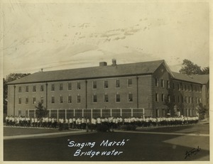 Singing march to the dining hall, State Normal School at Bridgewater, Massachusetts