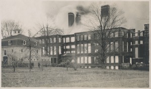 Campus fire - Normal School Building in flames, December 10, 1924