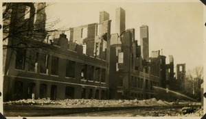 Campus fire –remains of the Normal School Building after the fire, December 1924
