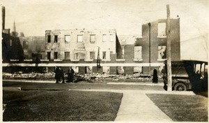 Campus fire - remains of Tillinghast Hall after the fire, December 1924