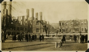 Campus fire –remains of campus buildings after the fire, December 1924