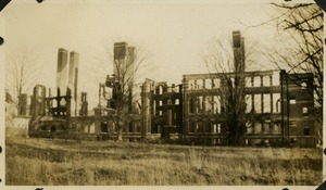 Campus fire - remains of the Normal School Building after the fire, December 1924