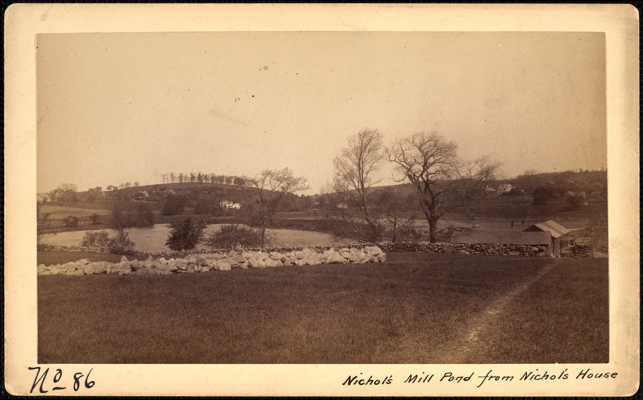 Sudbury Reservoir, real estate, Nichol's Mill Pond from Nichol's House, Southborough, Mass., ca. 1893