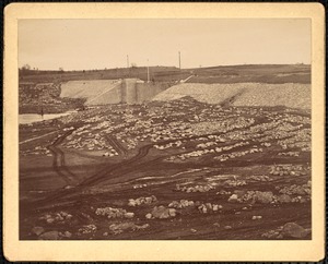 Sudbury Department, Sudbury Reservoir, above dam, under construction, Southborough, Mass., 1897