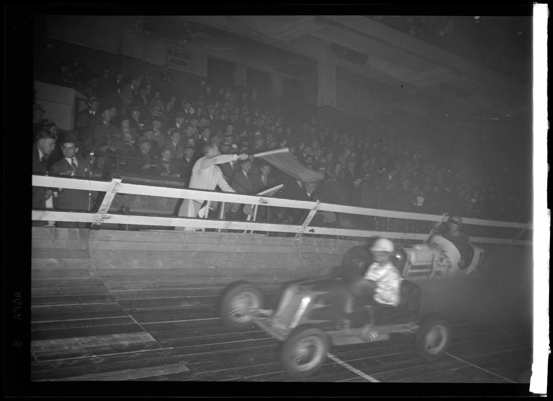 Midget car racing in Boston Garden