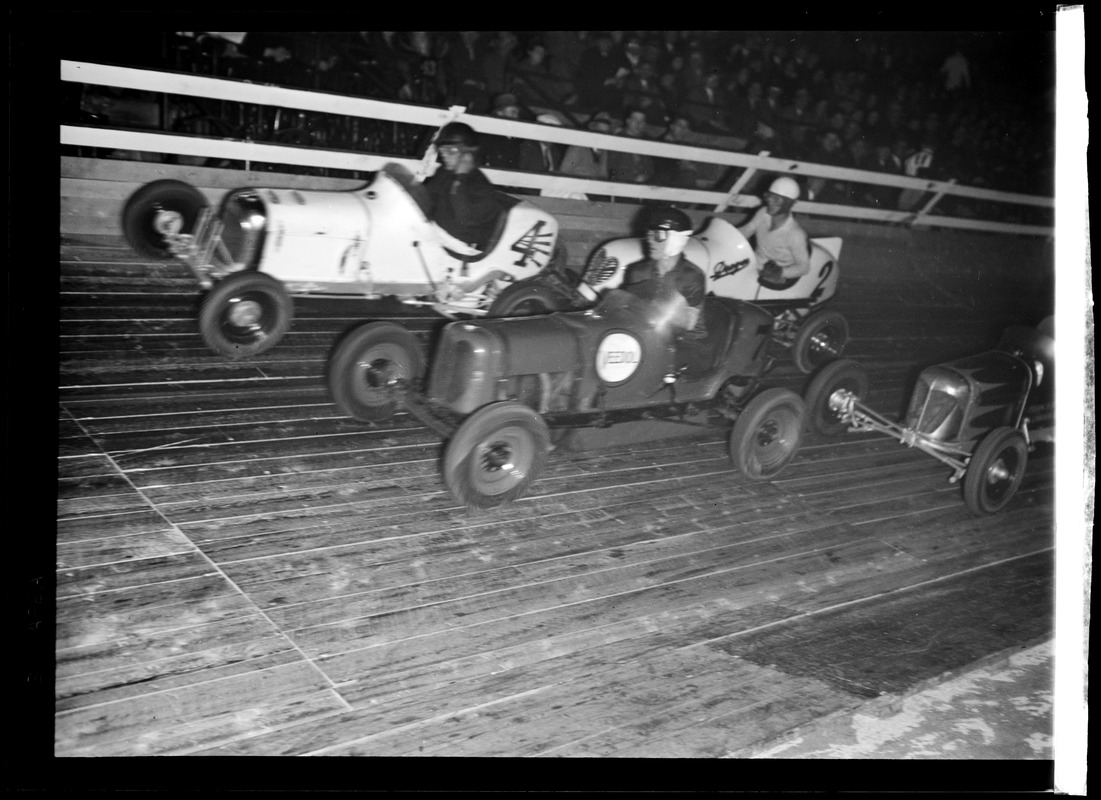 Midget car racing in Boston Garden