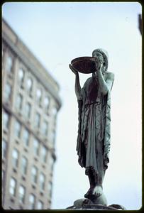 Closeup of Statler Fountain, Statler Square, Boston