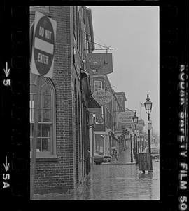 Rainy day scene in Market Square and State Street