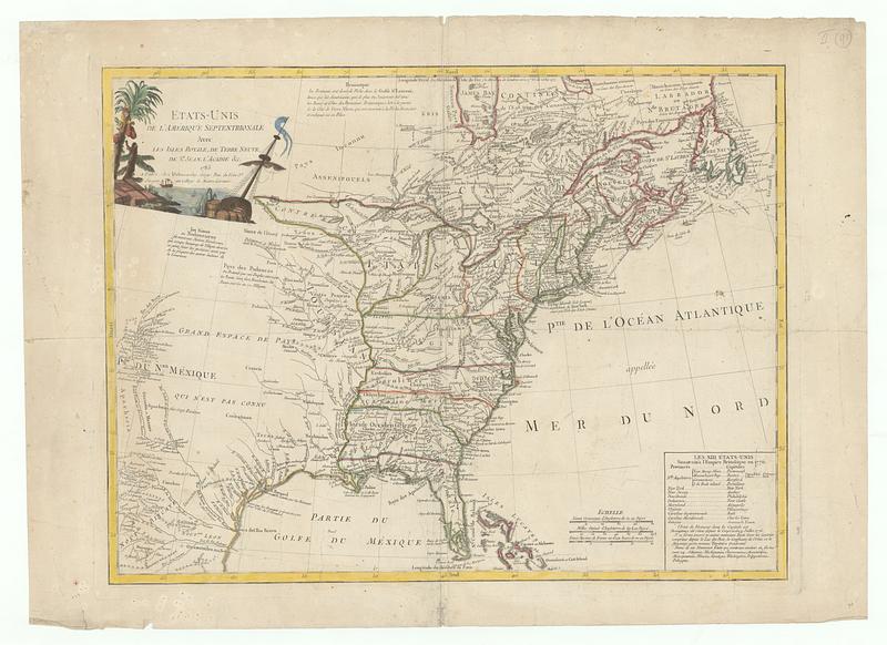 Etats-Unis de l'Amérique Septentrionale avec les Isles Royale, de Terre Neuve, de S.t Jean, l'Acadie, &c.