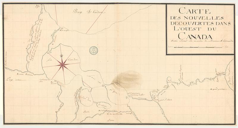 Carte des nouvelles decouvertes dans l'ouest du Canada