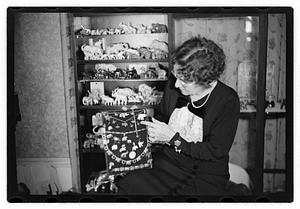 Shumaker, Mrs. James H. (Nellie) collector of miniature elephants