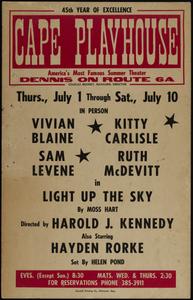In person Vivian Blaine - Kitty Carlisle - Sam Levene - Ruth McDevit in Light up the Sky by Moss Hart