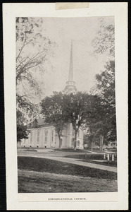Congregational Church depicting park before land used for parking by town