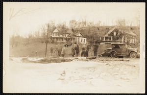 After the 1938 flood, front of Adams and John McLaughlin home on Water St. Lee