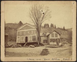 Store and post office front, flood 1886