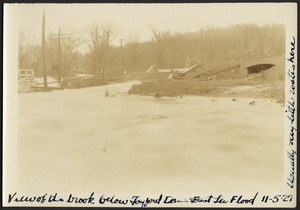 View of the brook below Tayford Dam, East Lee flood 11/5/27