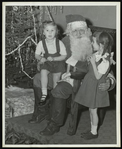 Santa and two girls