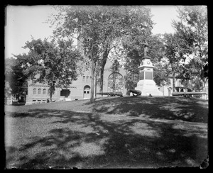 Soldiers Monument and M. E. Church, Derby Conn.