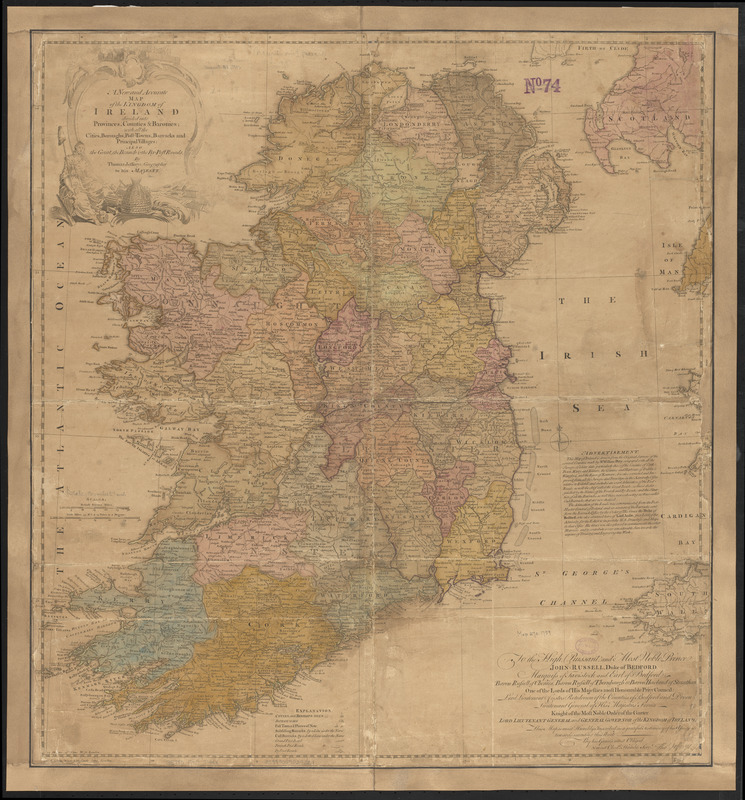 A new and accurate map of the kingdom of Ireland divided into provinces, counties & baronies