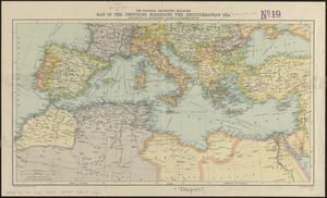 The National Geographic magazine map of the countries bordering the Mediterranean Sea