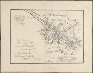 Reproduction of Burgiss' map of Boston, 1728