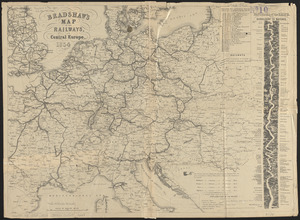 Bradshaw's map of the railways, in Central Europe