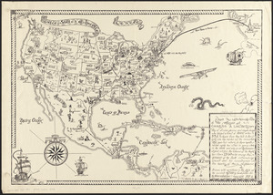 Map in commemoration of the travels of Charles A. Lindbergh