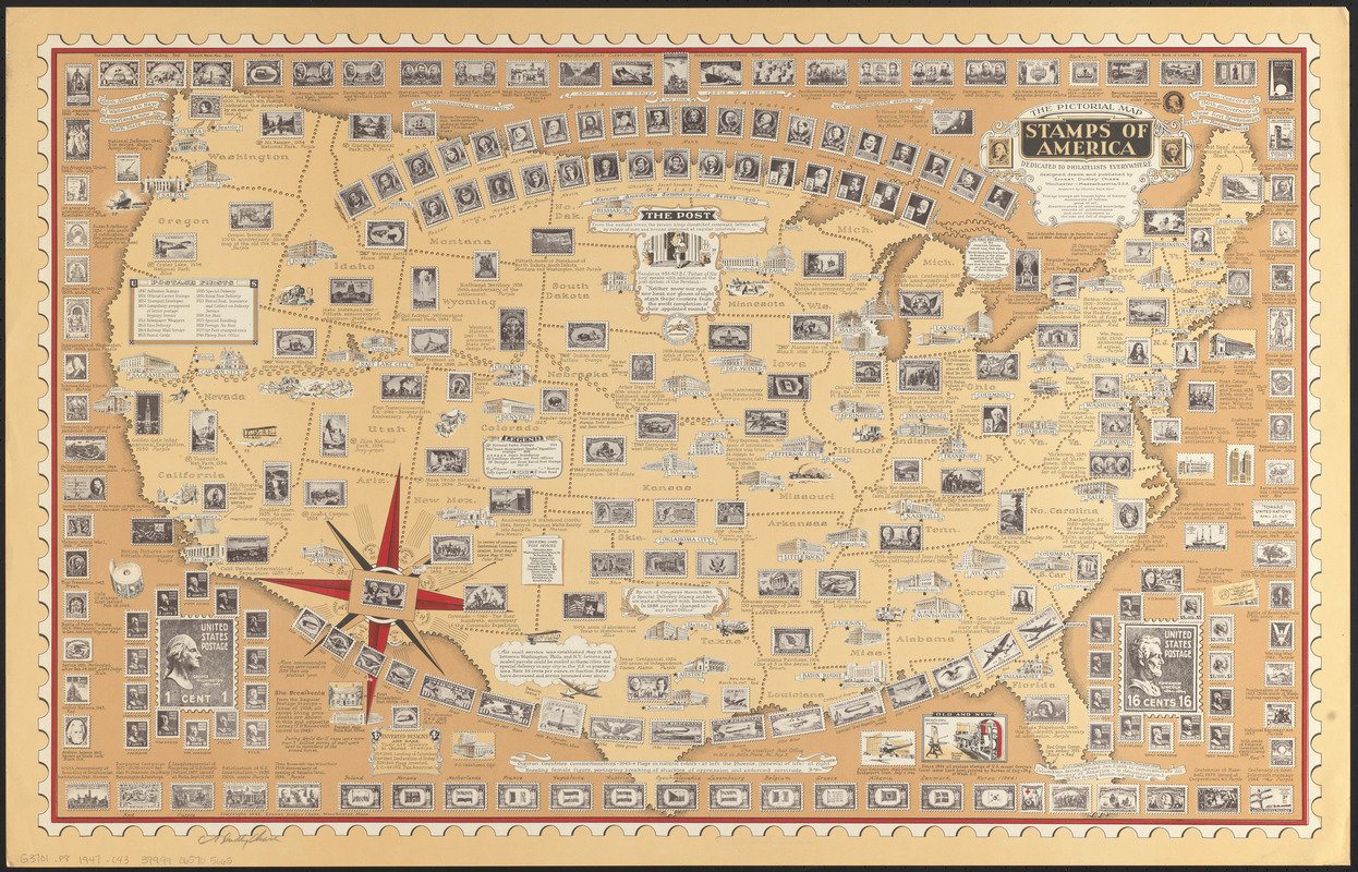 The pictorial map, stamps of America